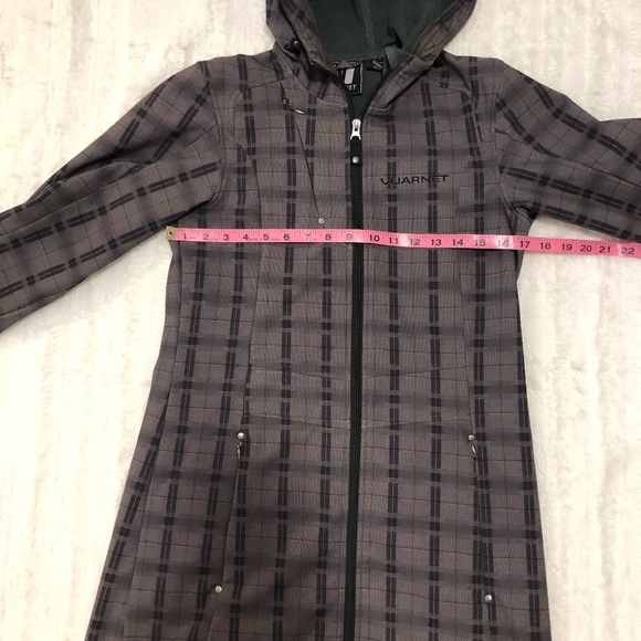Vintage 90's Vuarnet Grey Check Plaid Print Zip Up Trench Ski Jacket - Picture 10 of 11